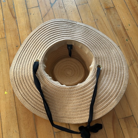 Love & lore Tan Wide-Brim Hat with Black Ribbon - Picture 2 of 4